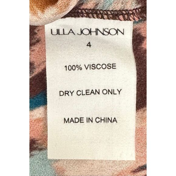 ULLA JOHNSON Cleo printed crepe top in Orange NWT Size 4 - Picture 8 of 8
